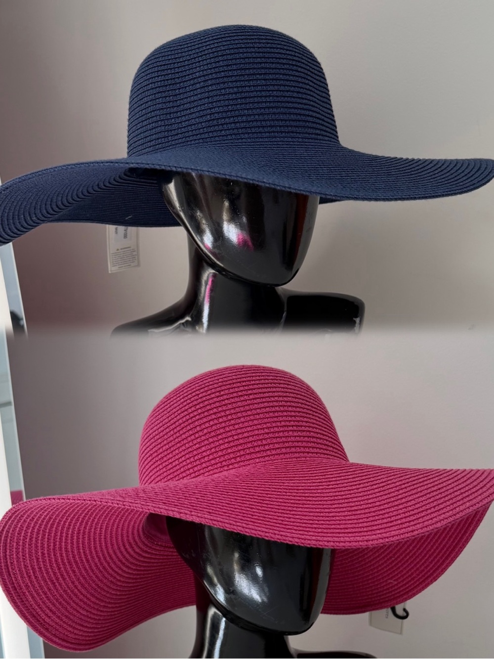 Sun Hat in Navy and Hot Pink